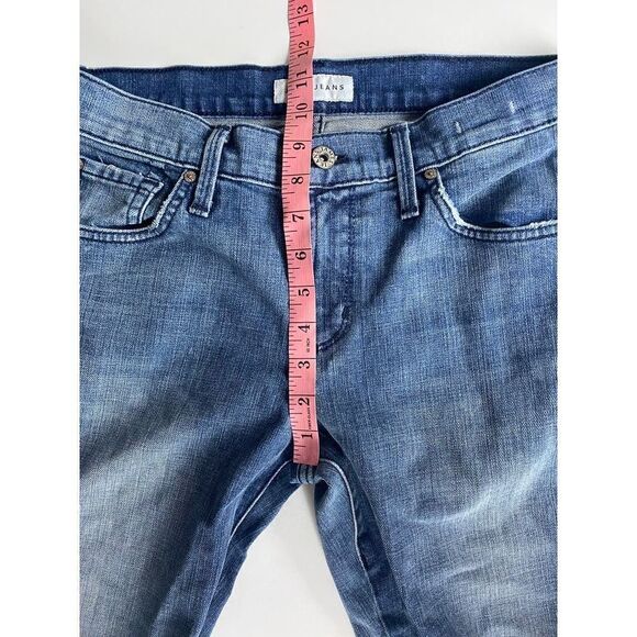 James Jeans Ankle Ciggy Mid-Rise Raw Hem Medium Wash Factory Distressed -Size 30 - Picture 6 of 8